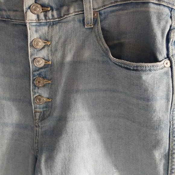 7 For All Mankind High Waist Cropped Straight Jeans in Blue Breeze, … - Picture 7 of 13